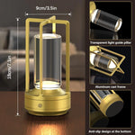 lampe led portable lanterne or noir transparent verre moderne vintage