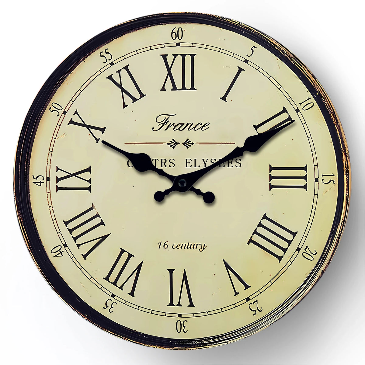 horloge murale classique bois beige números romanos aiguille quartz sans piles vintage salon chambre