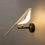 lampe murale oiseau stylisé moderne or noir blanc