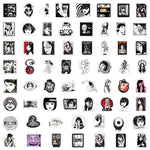 stickers adhésifs étanches gothiques manga abstraits visages grimaçants tomie kawakami junji ito