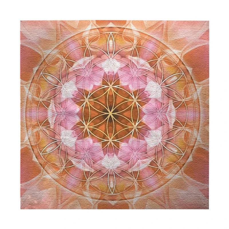 tableau géométrique mandala vert rouge bleu orange artistique abstrait imperméable polyester