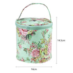 Sac rangement laine moderne noir rouge fleurs poignée amovible crochet pelotes mesures pratique