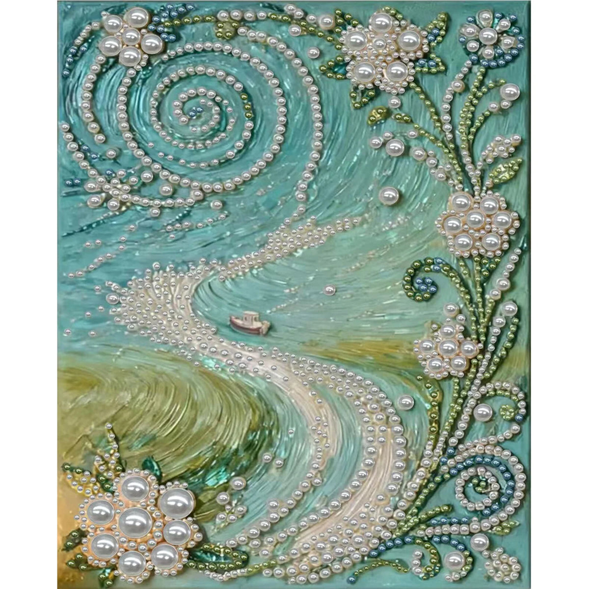 tableau decoratif art contemporain floral animalier abstrait diy resine opaque 35x45cm