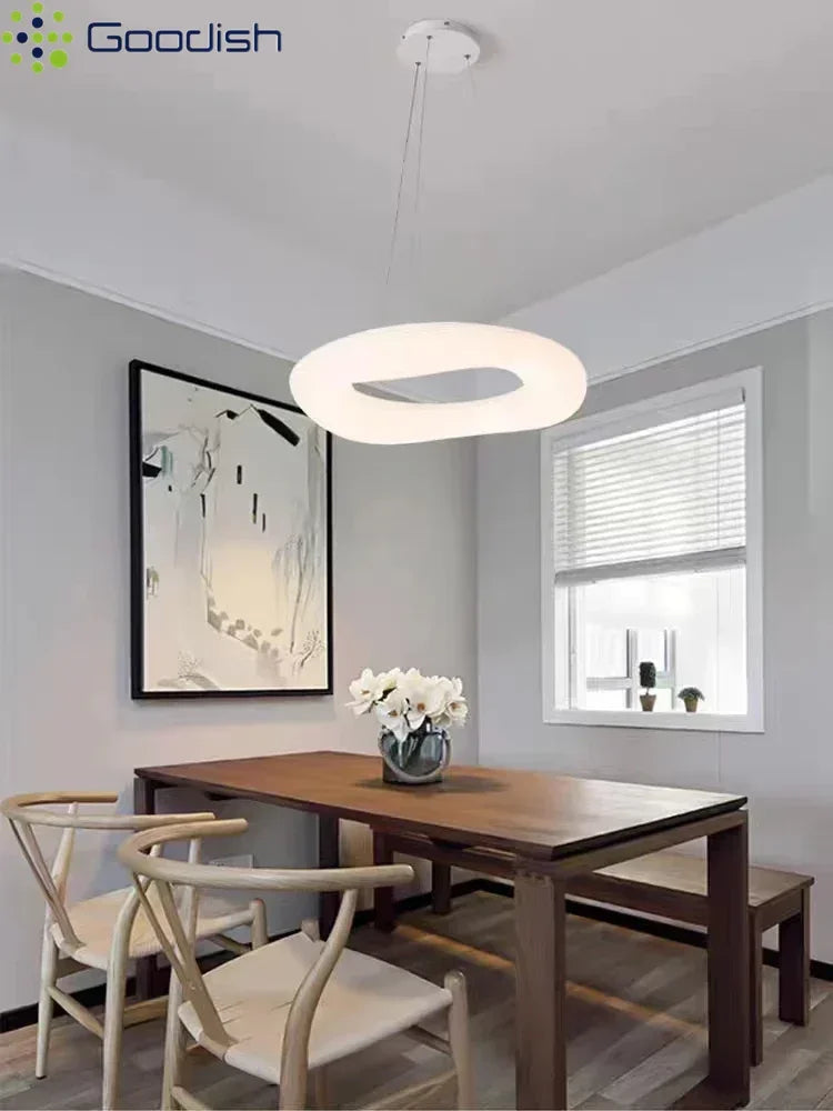 suspension lumineuse moderne acrylique blanc 20cm 30cm 46cm 53cm 75cm 91cm