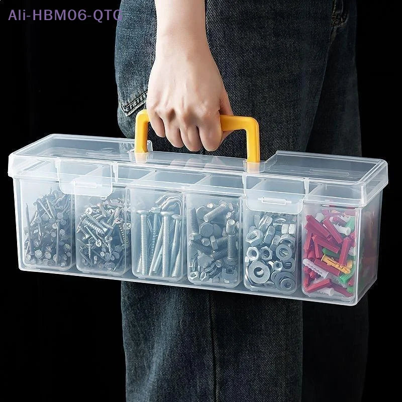 boîte rangement outils compartiments transparent vis boulons écrous utilitaire industrielle multifonctionnelle porte objets