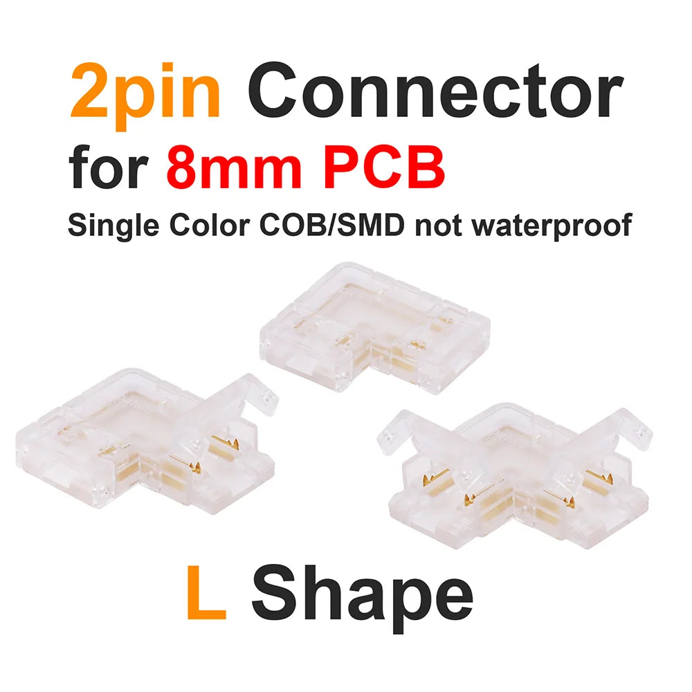 connecteur led transparent moderne clips ruban lumineux 5v 12v 24v 8mm 10mm pcb cob