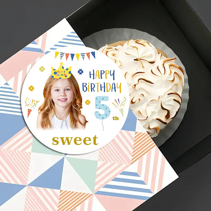 sticker personnalisable anniversaire enfant happy birthday sweet décoratif festif adhésif