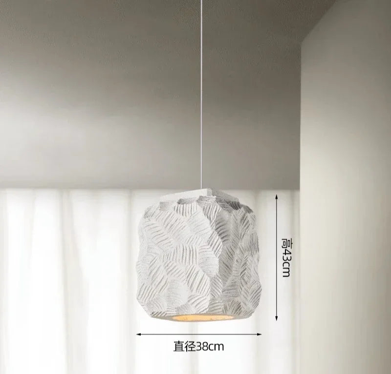 lampe suspendue moderne feuilles stylisées blanc gris 38cm 43cm