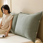 coussin dossier long velours côtelé rayé lit canapé moderne beige