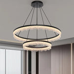 suspension lumineuse moderne transparentes noir circulaire chambre restaurant