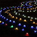 guirlande lumineuse solaire 5m fleurs simples violet blanc orange vert bleu jaune moderne clips