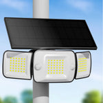 projecteur solaire extérieur moderne capteurs mouvement panneau solaire large angle ip65 led blanc noir