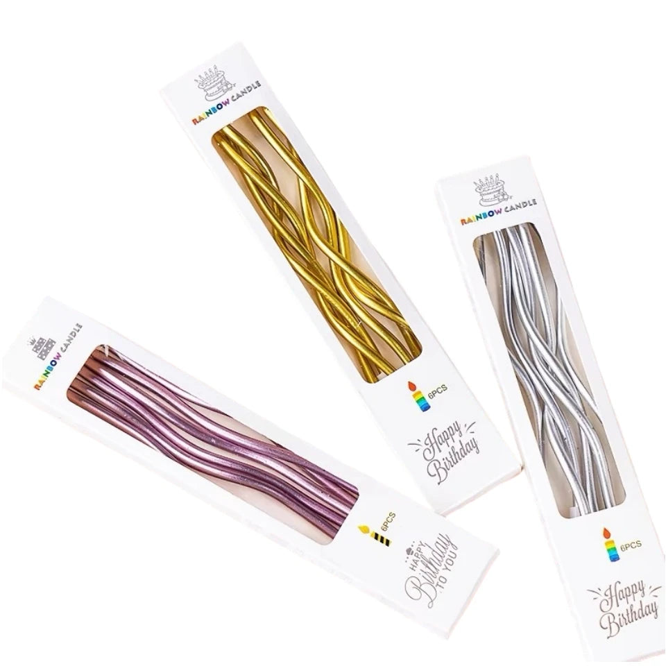 bougies flexibles bougie d'art beeswax flamme colorée violet doré rose vert blanc rayures ondulées