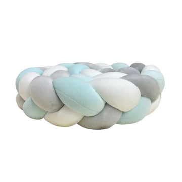 coussin décoratif tressé moderne coton lit salon confortable doux motif tissé beige