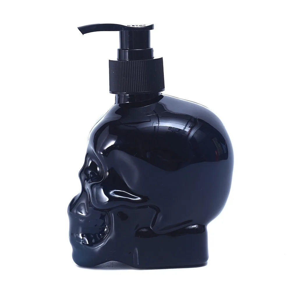 distributeur savon liquide crâne noir transparent blanc moderne rechargeable pompe halloweenDecoration