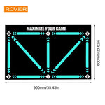 tapis entraînement football sportif lignes flèches turquoises noires dimension 900x600mm bandes élastiques ballon