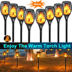 torche solaire imperméable led flamme animée moderne extérieur jardin décoration motifs floraux ip65 abs