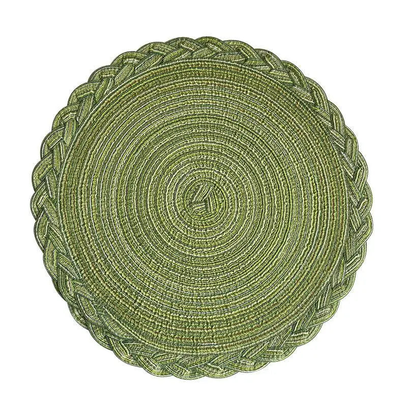 serviettes table boho chic bleu marine beige tissées rustiques décoration table événements maison