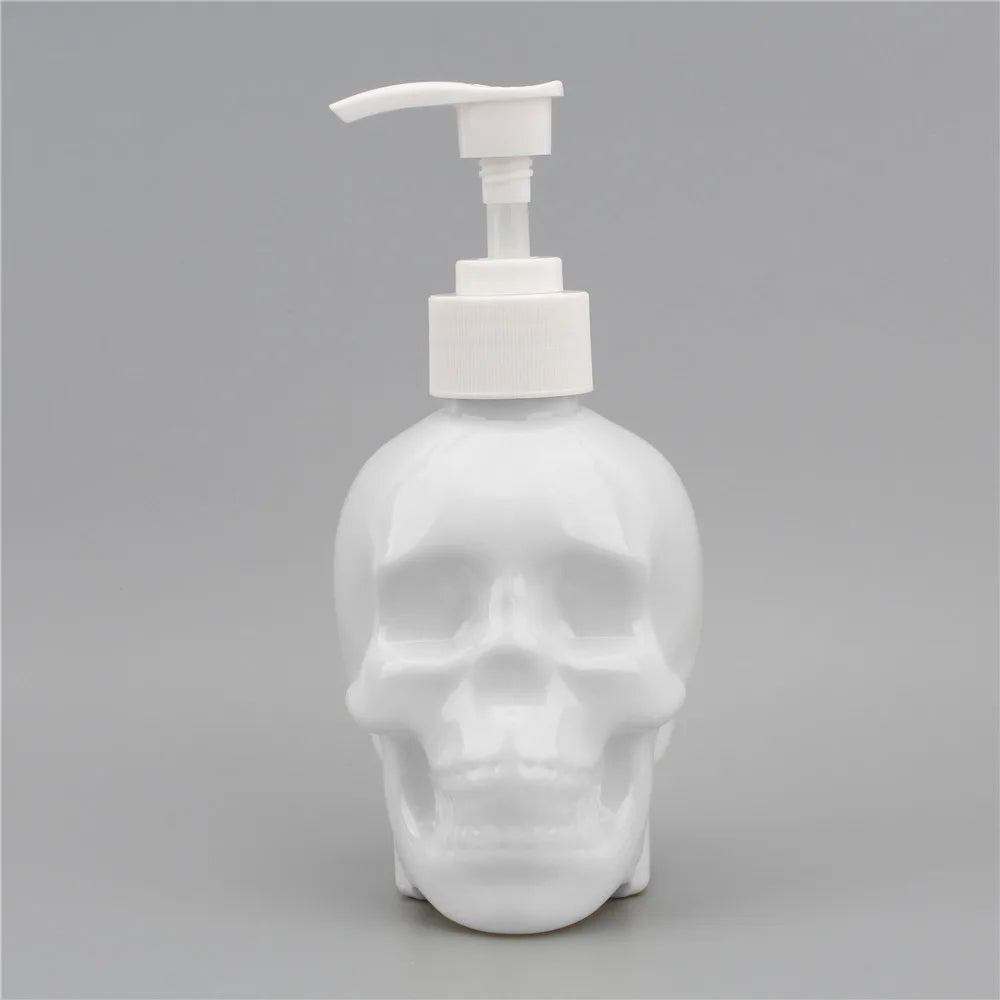 distributeur savon liquide crâne noir transparent blanc moderne rechargeable pompe halloweenDecoration