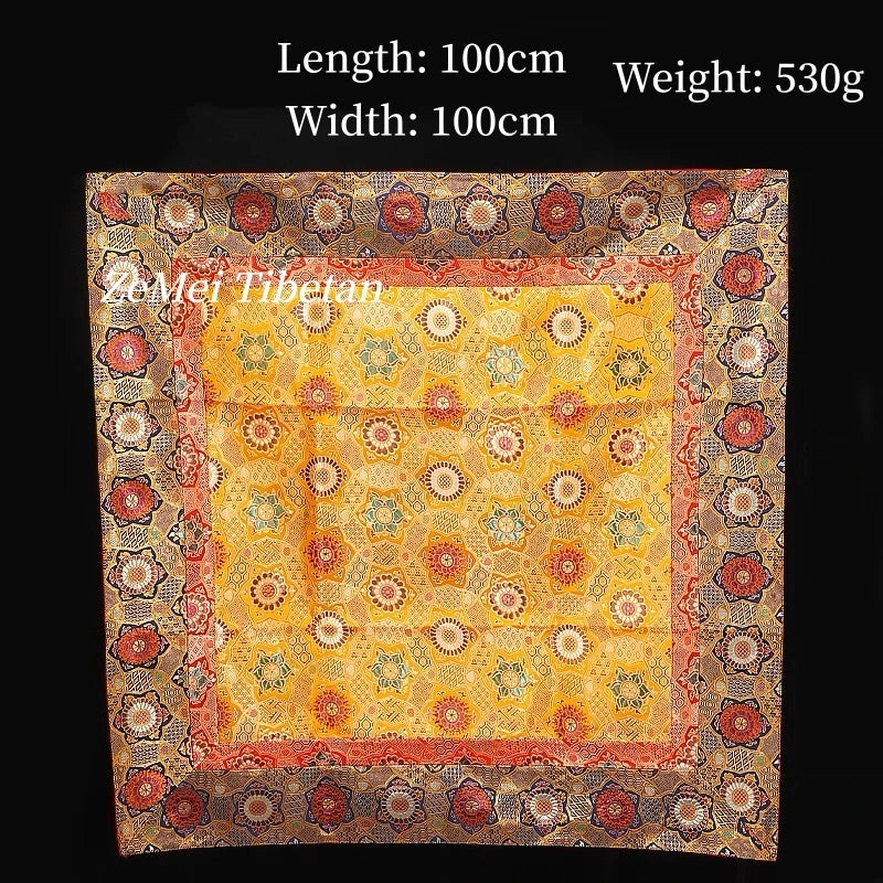 écharpe ethnique motifs floraux couleurs vives texture satinée traditionnelle 100x100cm