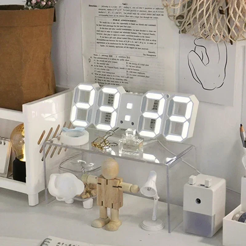 horloge digitale led horloge table cubique moderne minimaliste alarme