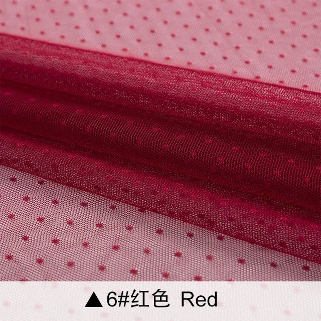 tulle polyester blanc rose noir rouge motifs points translucide textile bricolage fashion cute