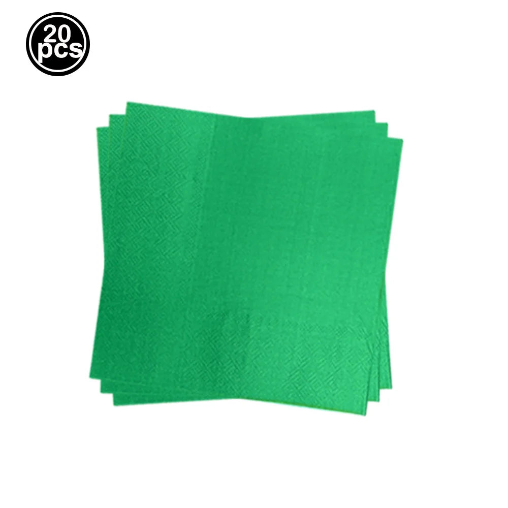 serviettes papier colorées anniversaire enfants fêtes simple bleu rose rouge noir vert jaune violet