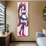 Poster mural anime rose noir illustration servante kawaii décoration chambre ado sérigraphié machine