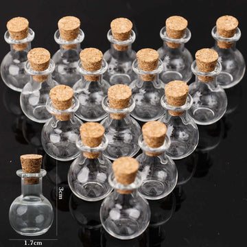 mini bouteilles verre transparentes capsules liège décorations anniversaire bricolage fêtes artisanales classiques