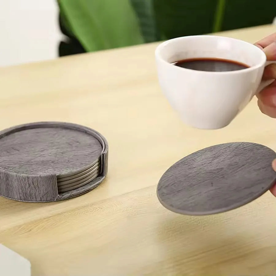 coasters texture bois gris marron moderne pièces boîte rangement elasthanne