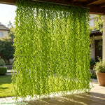 rideau artificiel feuilles vert clair décoration intérieure moderne clips anniversaire mariage fêtesValueHandling: