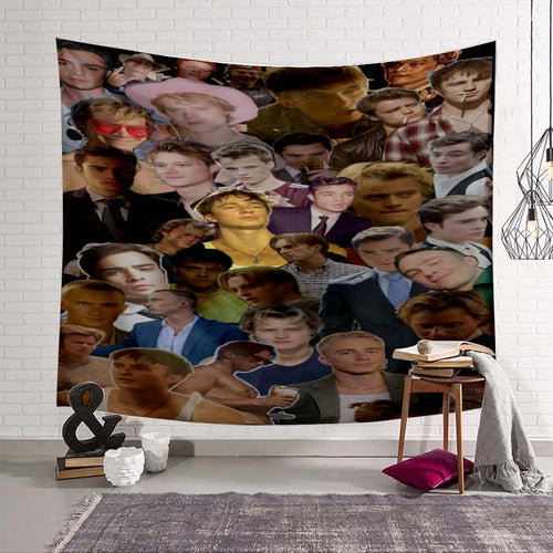 tapisserie murale moderne collage artistique portraits multicolores décoration chambre enfant grande décoration murale