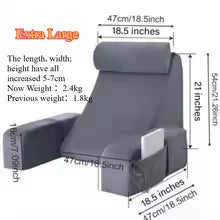 coussin repos gris velours confortable support tablette tête détachable literie