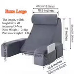 coussin repos gris velours confortable support tablette tête détachable literie