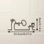 décoration murale homme accroupi graphique moderne noir blanc