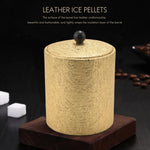seau glaçons acier inoxydable or texture cuir pince incluse bar partie deco asiatique