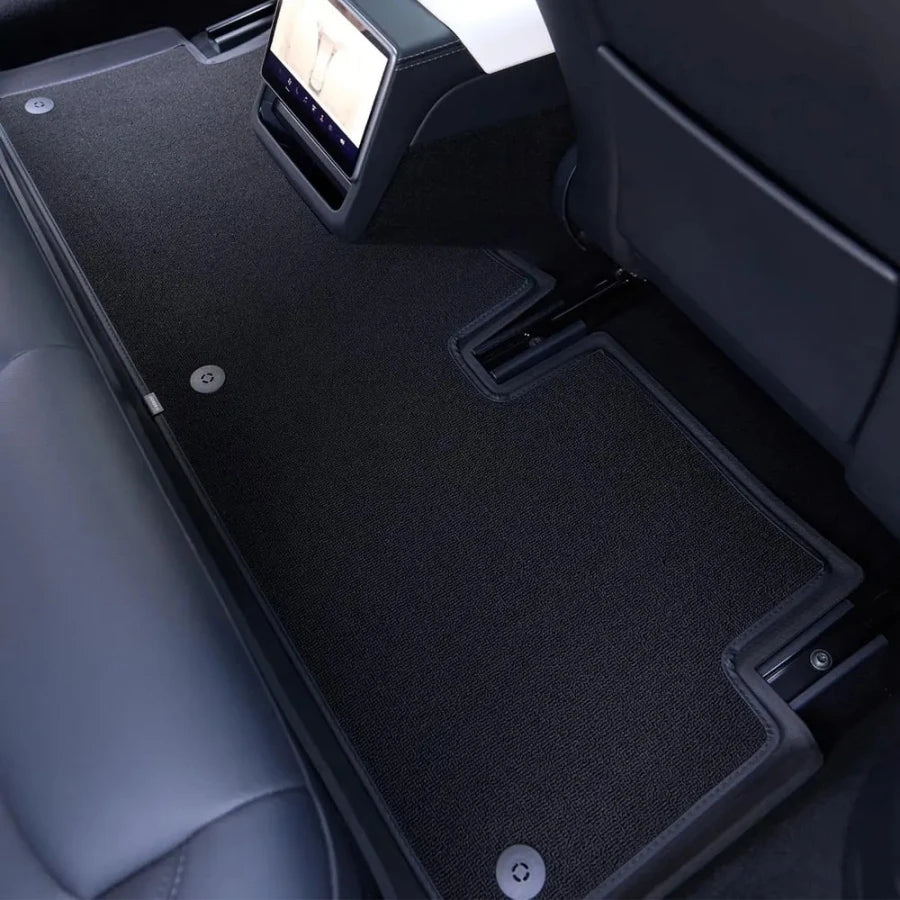 tapis sol coffre clips non slip tpe double couche rayures horizontales noir moderne tesla