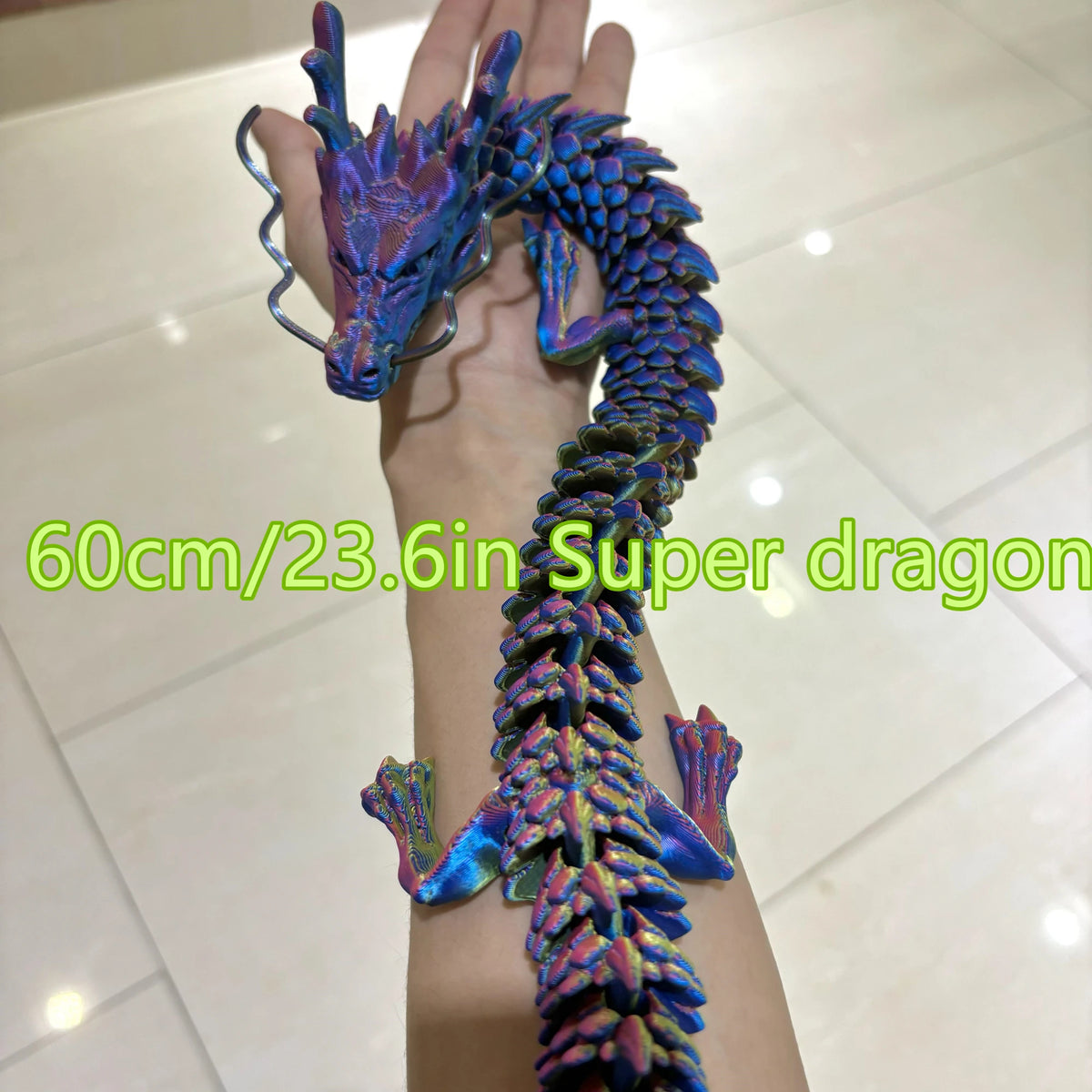 figurine dragon violet bleu vert brillante décoration fantaisie détaillée maison