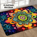 tapis multicolore mandala floral moderne extérieur intérieur sol porte chambre résistant adhésif polyester