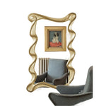 miroir moderne ondulé cadre doré grande taille suspension chambre décoration intérieure accessoires maison