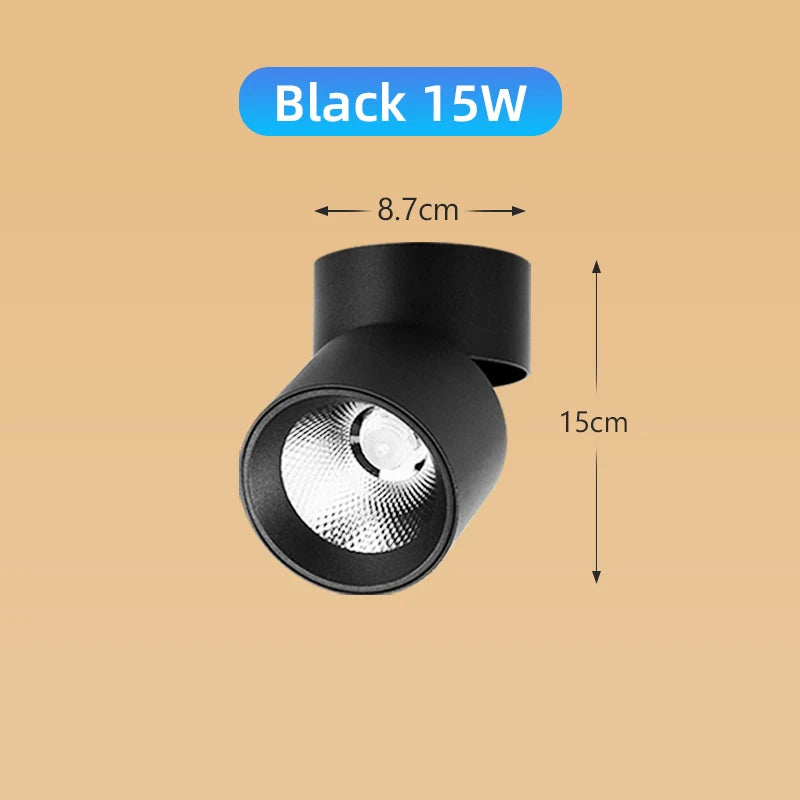 projecteur led pliable spot noir moderne 15w 40w vis câbles aluminium minimaliste