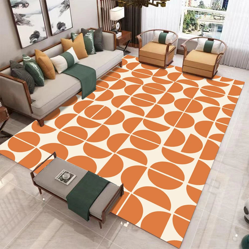 tapis moderne géométrique orange blanc noir vert bleu violet jaune rougeextérieur chambre moderne