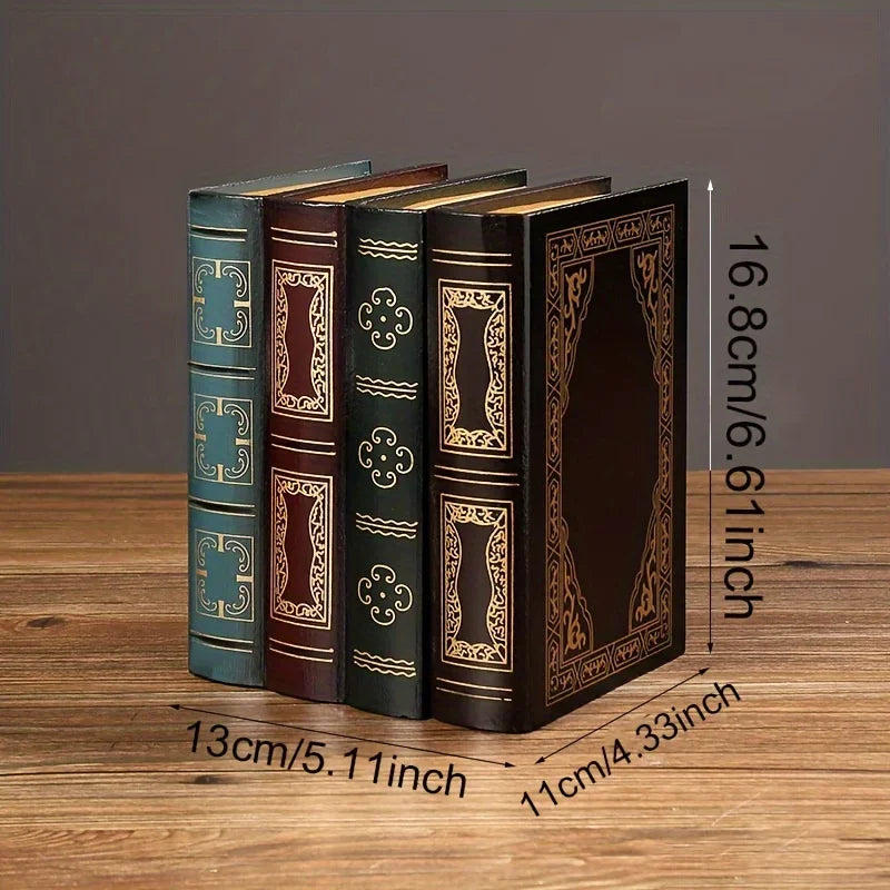 boîtes rangement vintage ornements livre décorative réutilisables ornement doré motifs géométriques