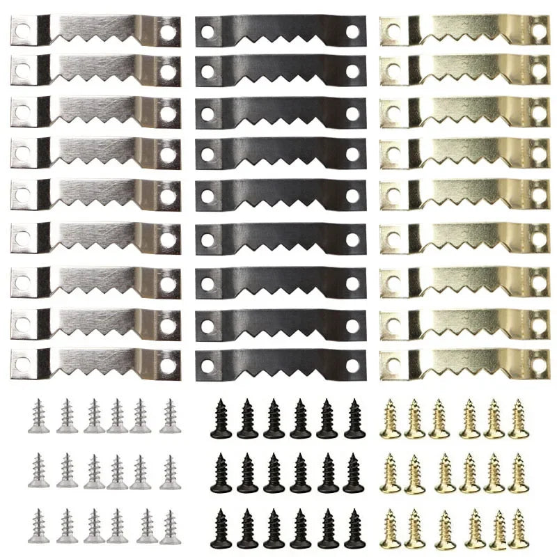 clips fixation noir doré texturés dents vis travail bois 100pcs accessoires crochets