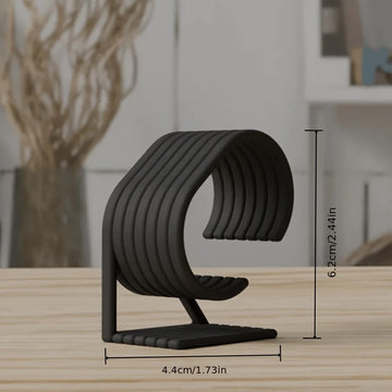support montre noir moderne rayures horizontales plastique debout decoration intérieure élégante