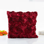 taies oreiller rose motif roses élégantes 40x40cm polyester fermeture glissière carreaux décoratifs rouges