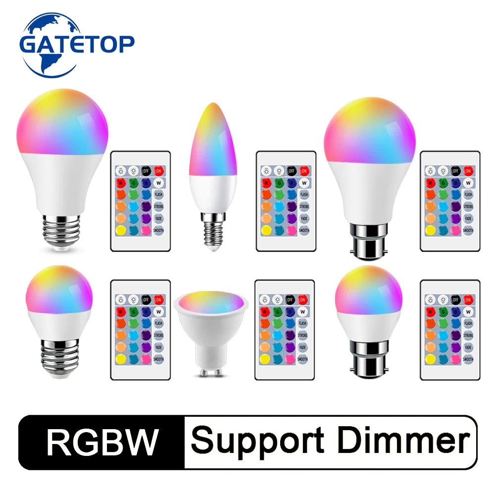 ampoule led rgb couleur télécommande décoration intérieure moderne lampe transparente salon blanc multicolore
