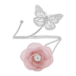 accessoires fenetre sangles rideau papillon fleur blanche dorée élégante transparente