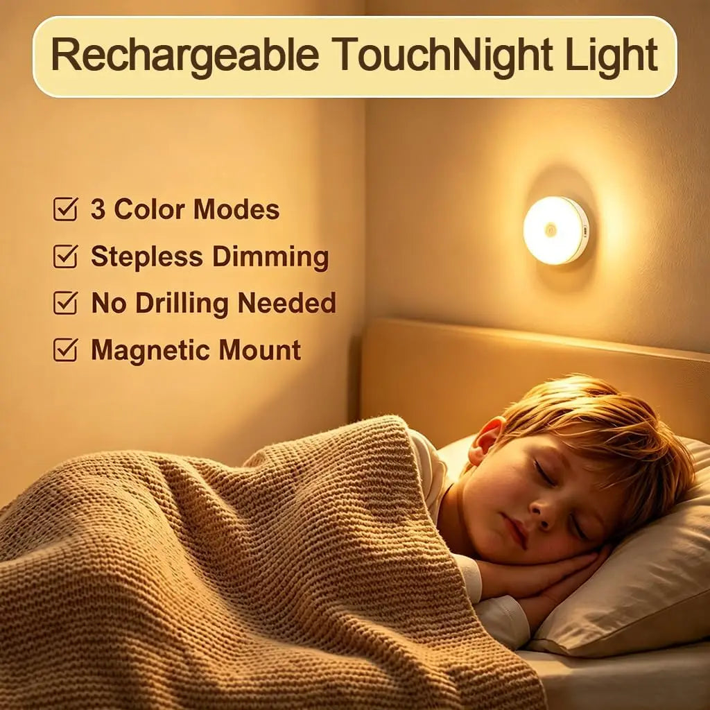 lampe nuit rechargeable tactile usb blanc moderne minimaliste aimant autocollant