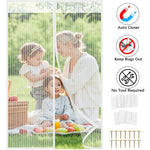 rideau porte anti insectes blanc maille fine aimants puissants mains libres ventilation moderne chambre